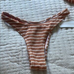 Somerfield Swim Textured Orange and White Bikini Bottom size small